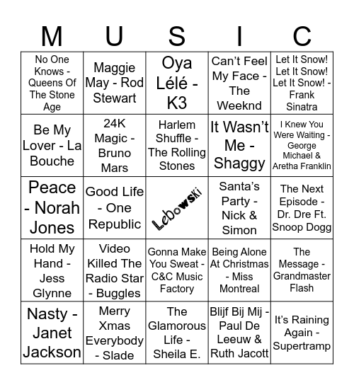 206 Bingo Card