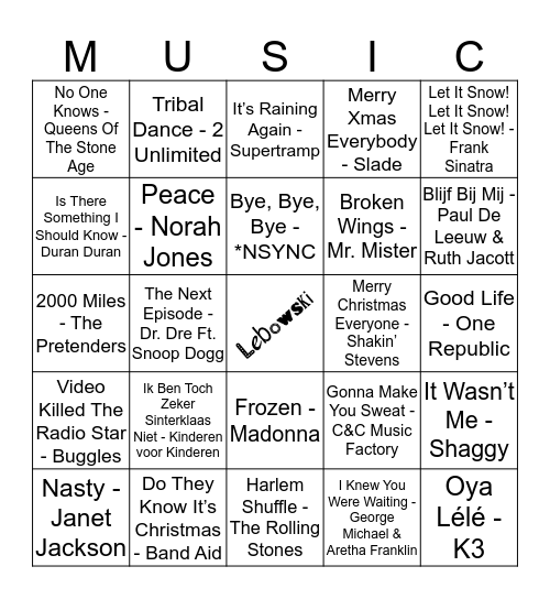 210 Bingo Card