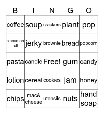 Grocery Bingo! Bingo Card