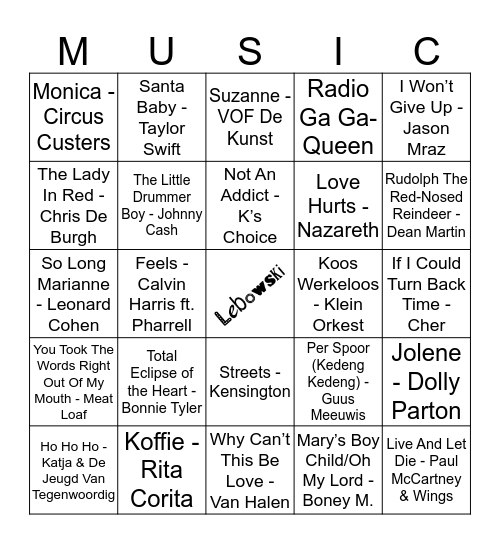 312 Bingo Card