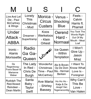 314 Bingo Card