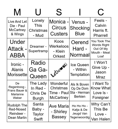 314 Bingo Card