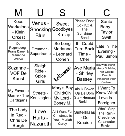 316 Bingo Card