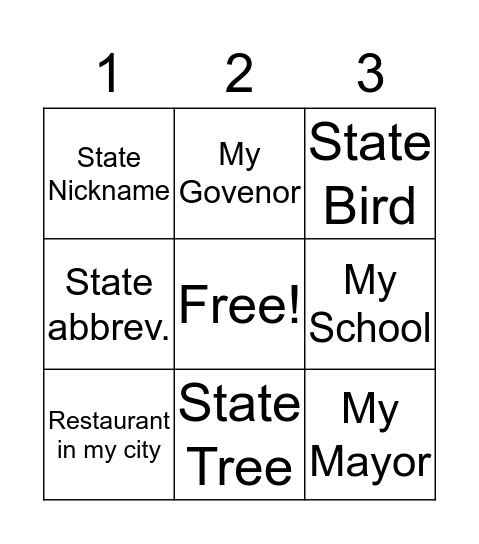 Alabama Bingo Card