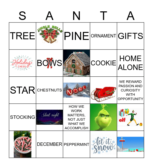 WATERFORD UPSTART HOLIDAY BINGO Card