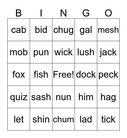 1.3 Bingo Card