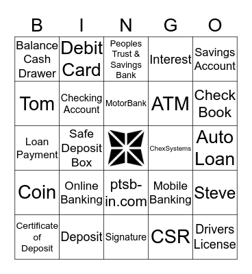 Peoples Trust and Savings Bank Bingo Card