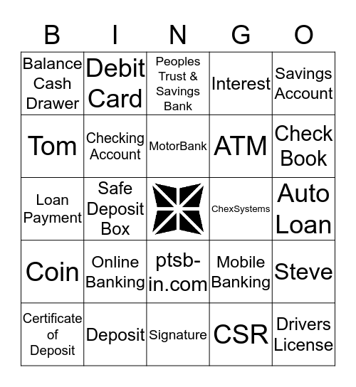 Peoples Trust and Savings Bank Bingo Card