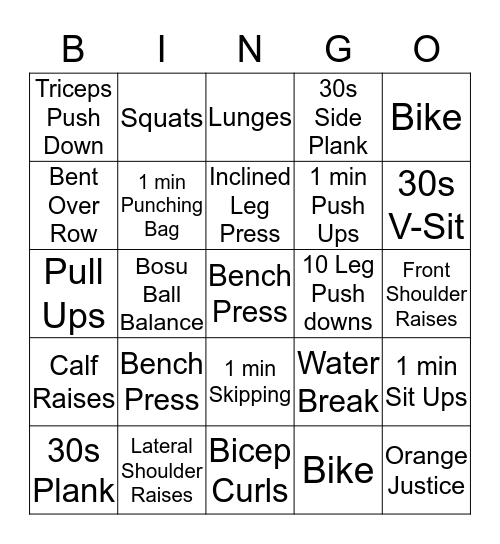 Brunk Factory Bingo Card