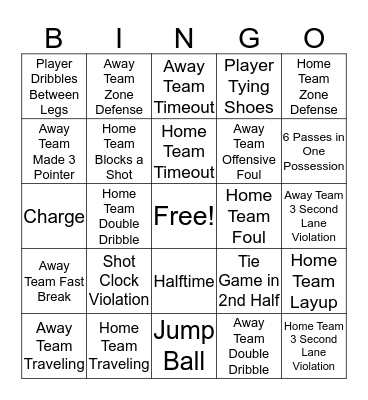 Gustavus Basketball Bingo Card