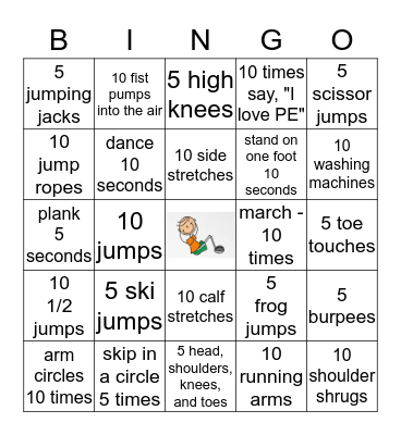Fitness BINGO Card
