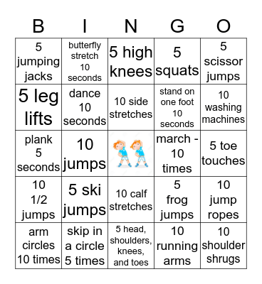 Fitness BINGO Card