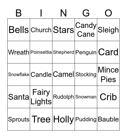 CHRISTMAS Bingo Card