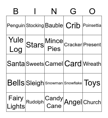 CHRISTMAS Bingo Card