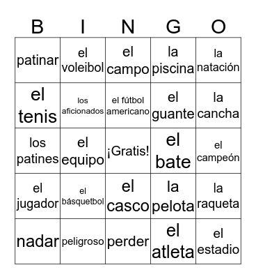 Unidad 2 Vocabulario (contexto) Bingo Card