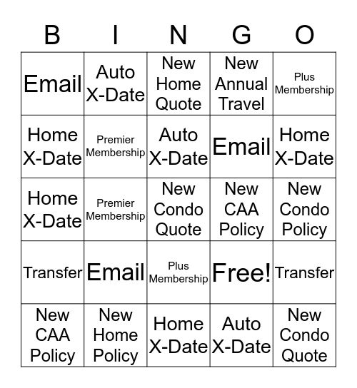 Get to Work Bingo Card
