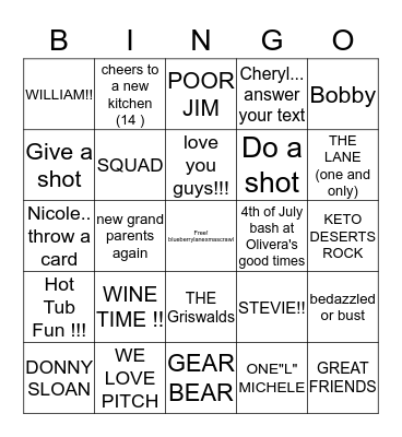 Blueberry Lane Xmas Crawl 2018 Bingo Card