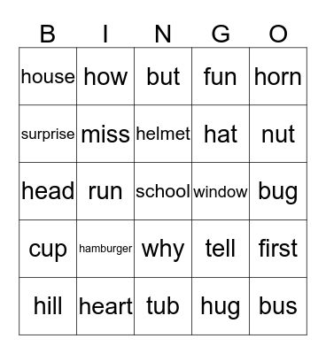 Wordlist 11 Bingo Card