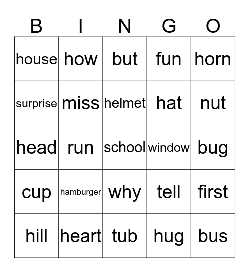 Wordlist 11 Bingo Card