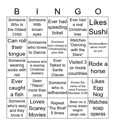 CHRISTMAS BINGO Card