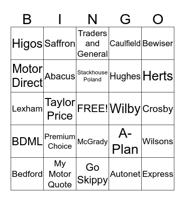 Broker Bingo Card