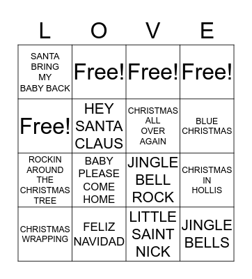 CHRISTMAS Bingo Card