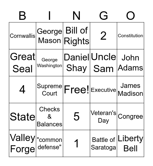 CBA 3 Bingo Card