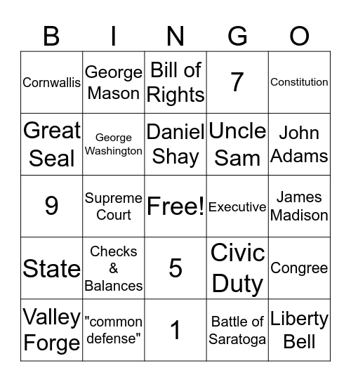 CBA 3 Bingo Card