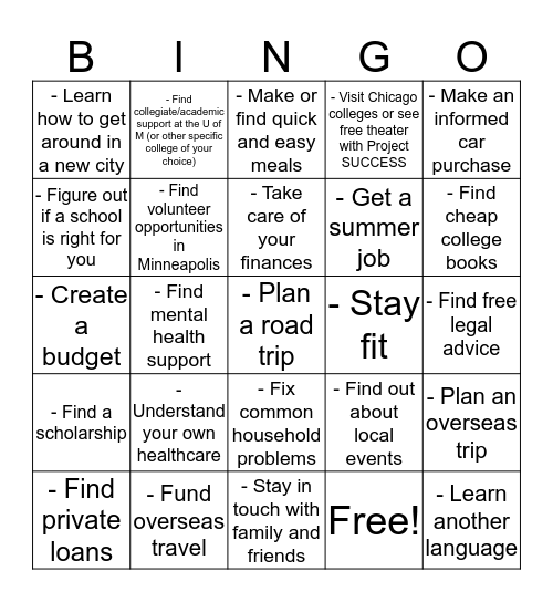 Resource BINGO! Bingo Card