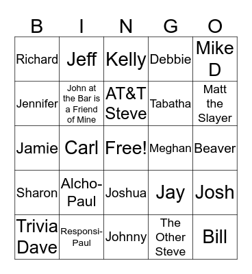 Lake Town - The Usual Suspects Bingo Card