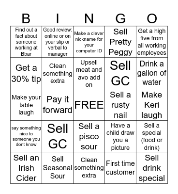 STREET BINGO Card