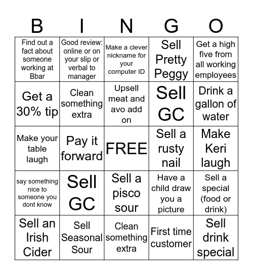 STREET BINGO Card