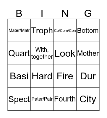 Roots 3 Bingo Card