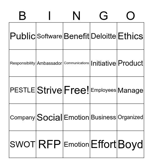 Employee Engagement Seminar  Bingo Card