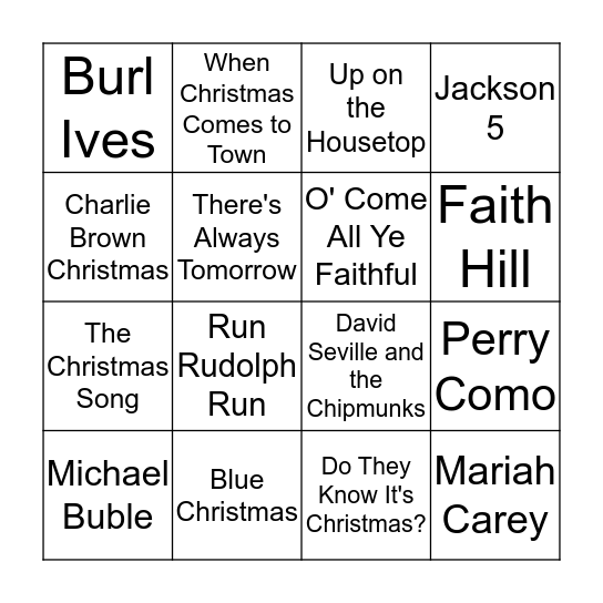 Holiday Bingo 3 Bingo Card
