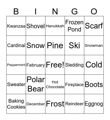 Winter Bingo Card