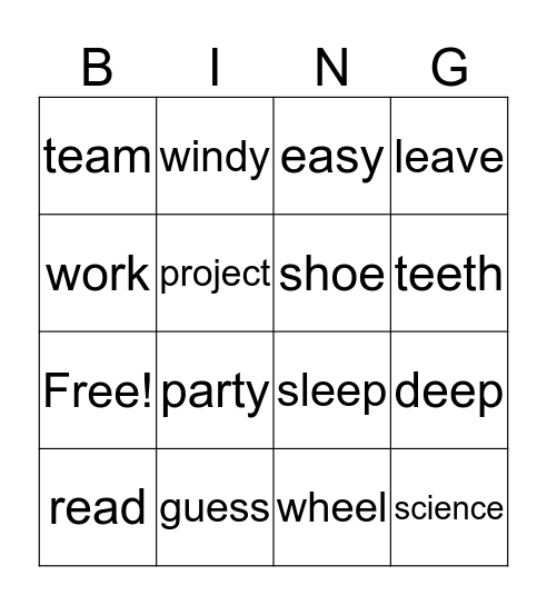 Pearl and Wagner Bingo Card