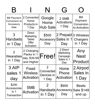 Holiday BINGO Card