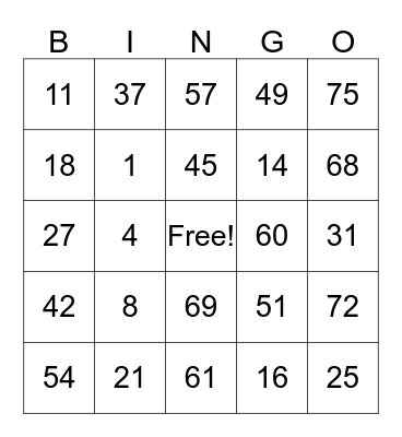 SKYLARK BINGO Card