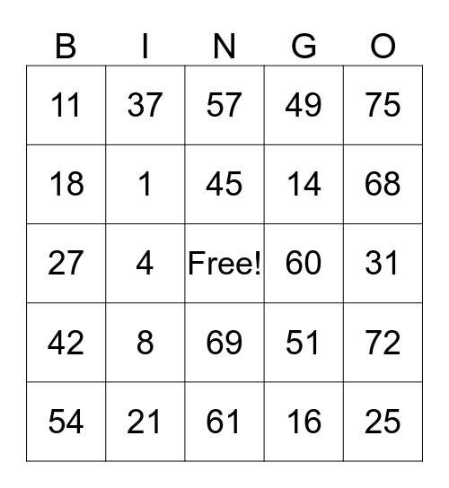 SKYLARK BINGO Card