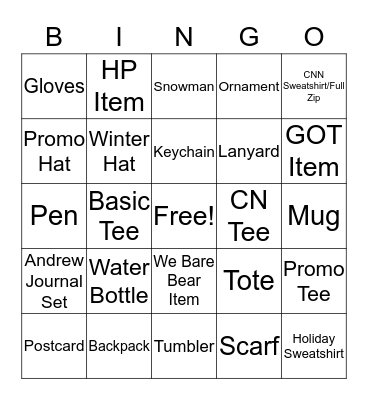 Employee Holiday Sale Contest  Bingo Card