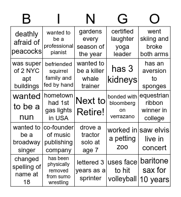 ATS New York! Bingo Card