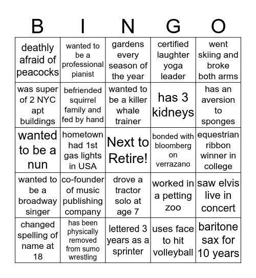ATS New York! Bingo Card