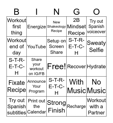 Loyalty "Card" Bingo Card