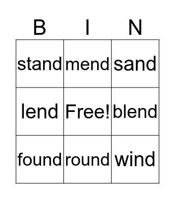 November Week 4 Bingo Card