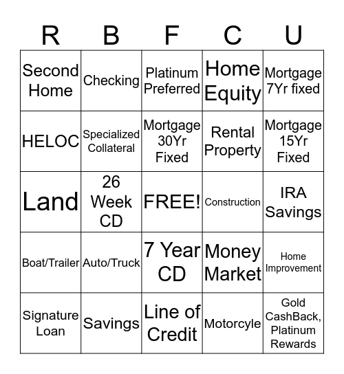 Rates N' Stuff Bingo Card