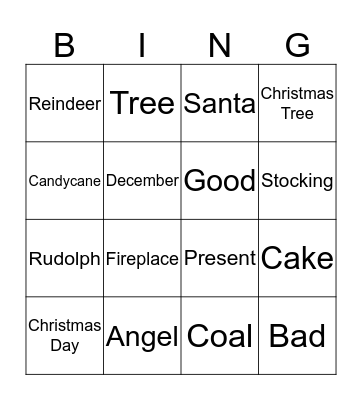 Christmas Bingo Card