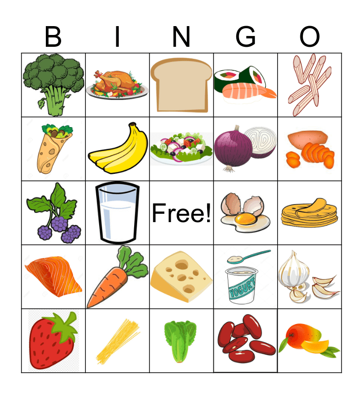 Nutrition Bingo Card