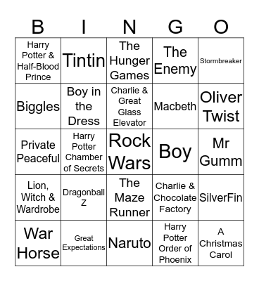 Book Bingo Card