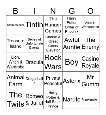 Book Bingo Card